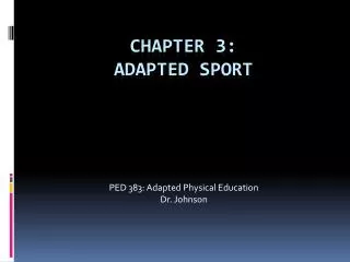 Chapter 3: Adapted Sport