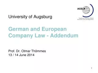 Draft bill on German International Company Law 2008