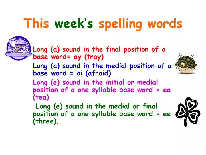 this week s spelling words