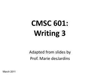 CMSC 601: Writing 3