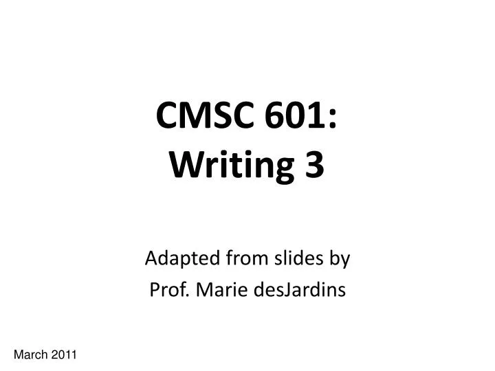 cmsc 601 writing 3