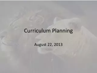 Curriculum Planning