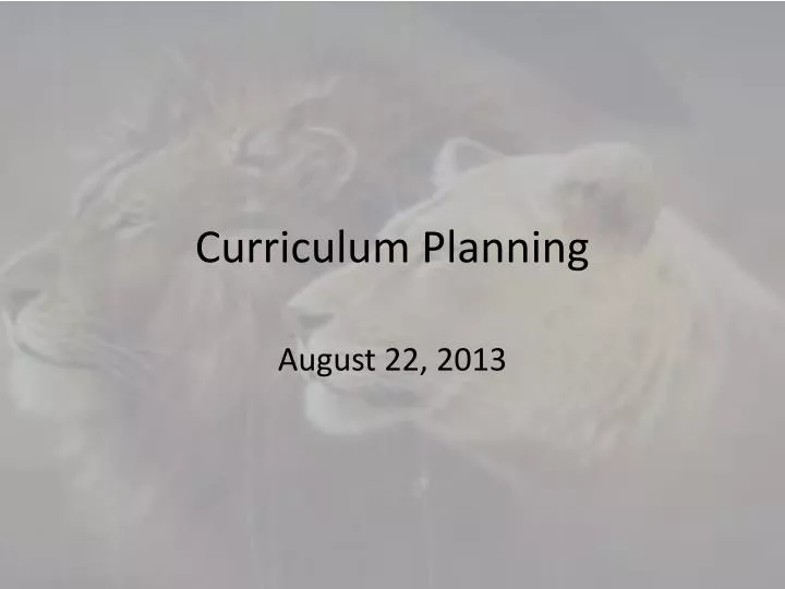 curriculum planning