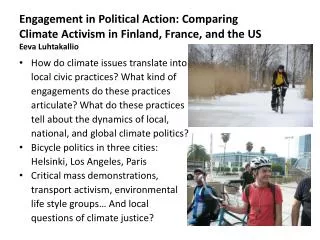 How do climate issues translate into local civic practices? What kind of