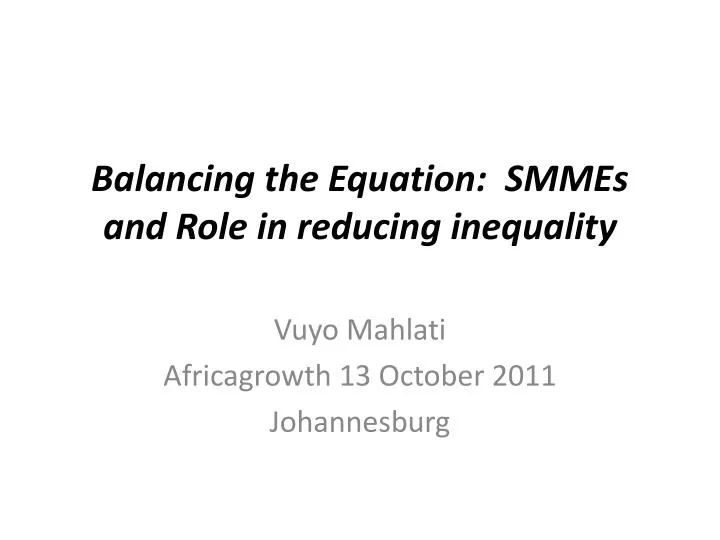 balancing the equation smmes and role in reducing inequality