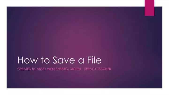 how to save a file