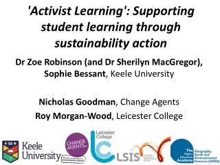 'Activist Learning': Supporting student learning through sustainability action