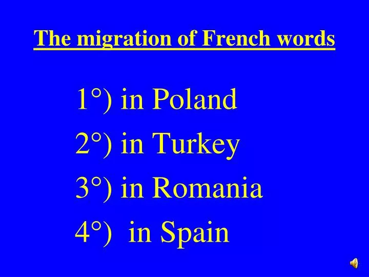 the migration of french words