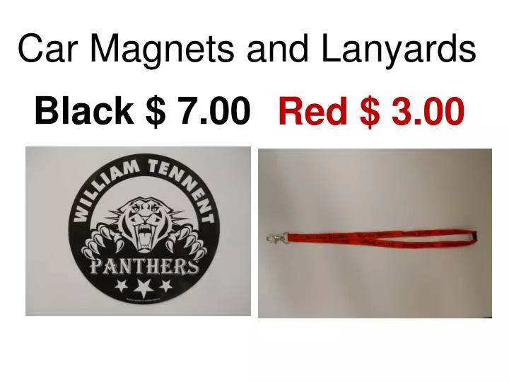 car magnets and lanyards