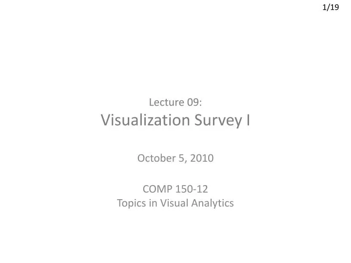 lecture 09 visualization survey i