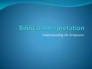 Biblical Interpretation