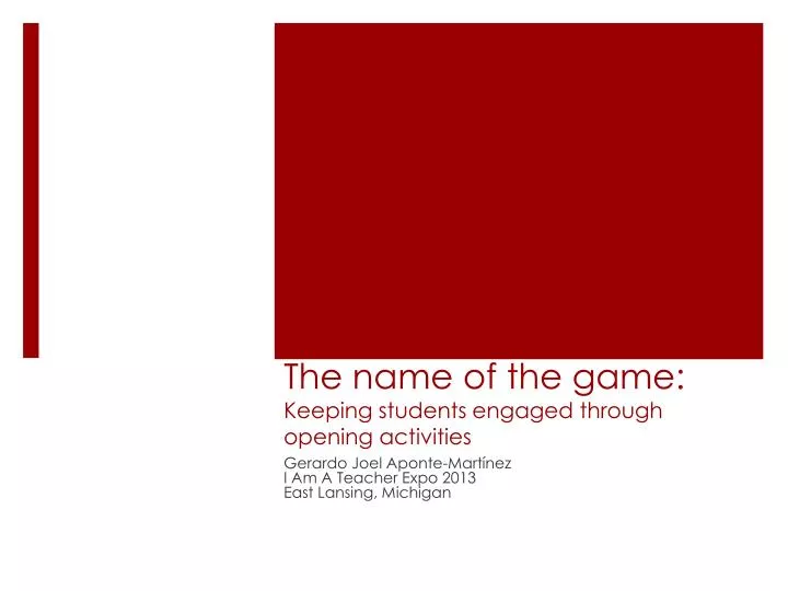 the name of the game keeping students engaged through opening activities