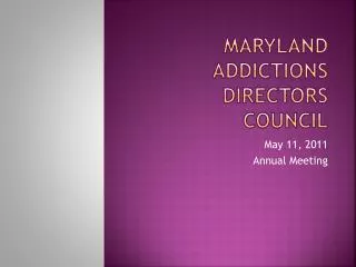 Maryland Addictions Directors Council