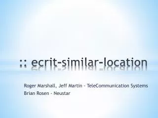 :: ecrit -similar-location