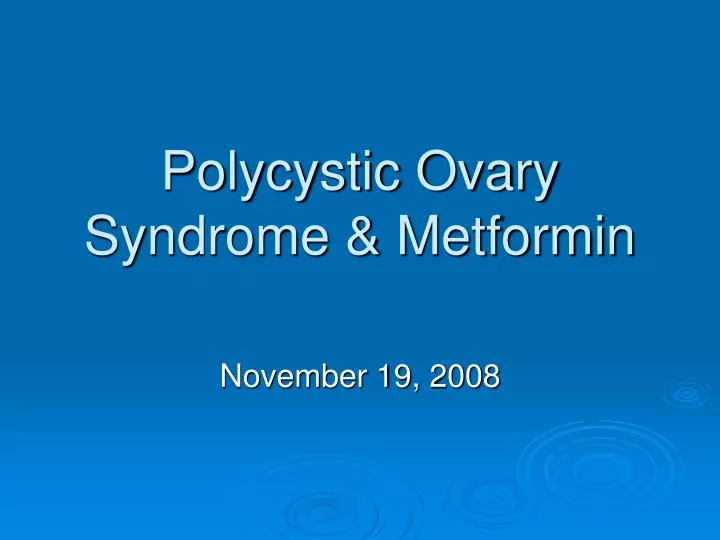 polycystic ovary syndrome metformin
