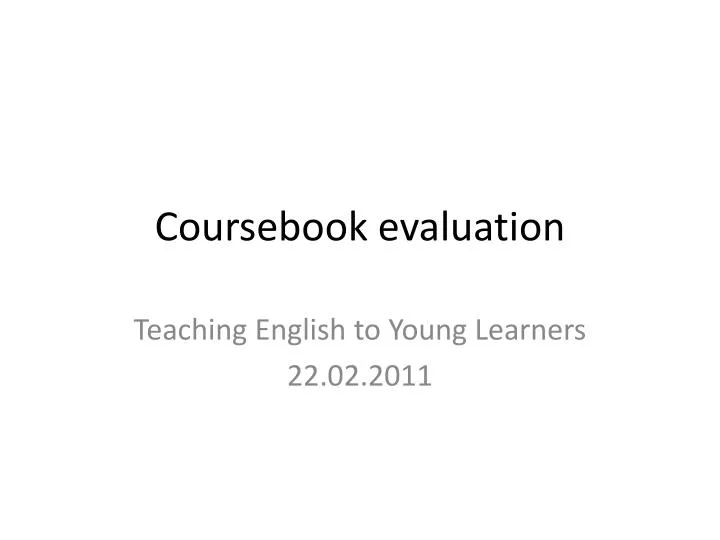 coursebook evaluation