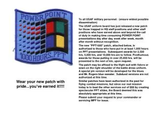 Wear your new patch with pride...you've earned it!!!!