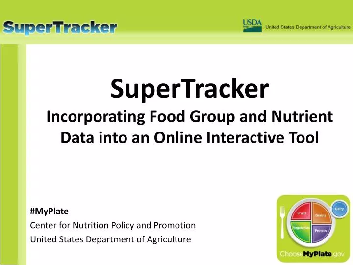 supertracker incorporating food group and nutrient data into an online interactive tool