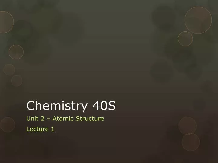 chemistry 40s