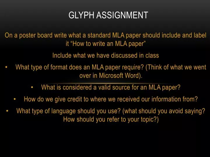 glyph assignment