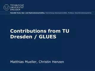 Contributions from TU Dresden / GLUES