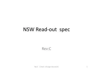 NSW Read-out spec