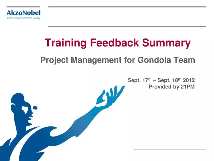 training feedback summary project management for gondola team