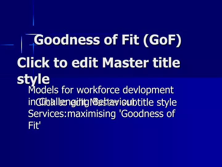 goodness of fit gof