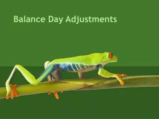 Balance Day Adjustments