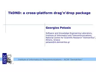TkDND : a cross-platform drag’n’drop package