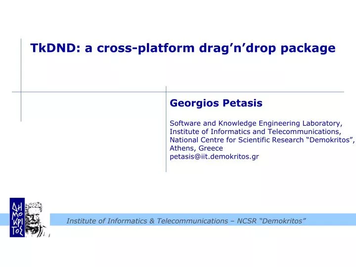 tkdnd a cross platform drag n drop package