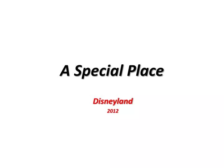 a special place