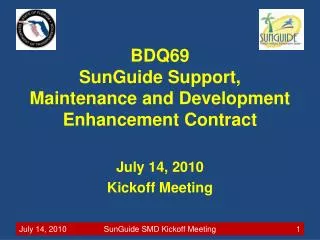 BDQ69 SunGuide Support, Maintenance and Development Enhancement Contract