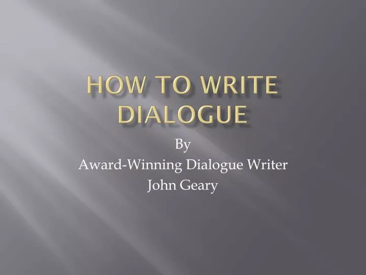 how to write dialogue