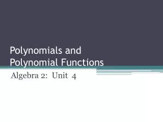polynomials and polynomial functions