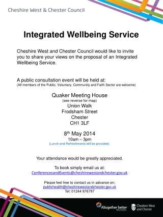 Integrated Wellbeing Service
