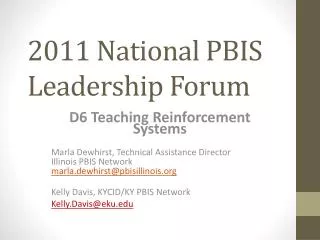 2011 National PBIS Leadership Forum