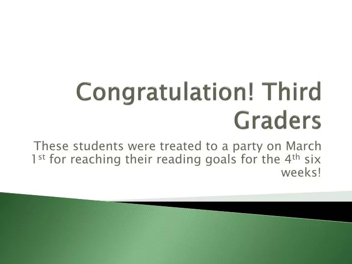 congratulation third graders