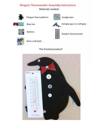 Penguin Thermometer Assembly Instructions