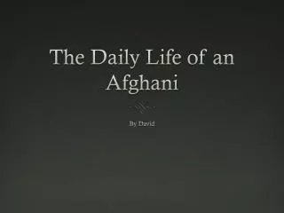 The Daily Life of an Afghani