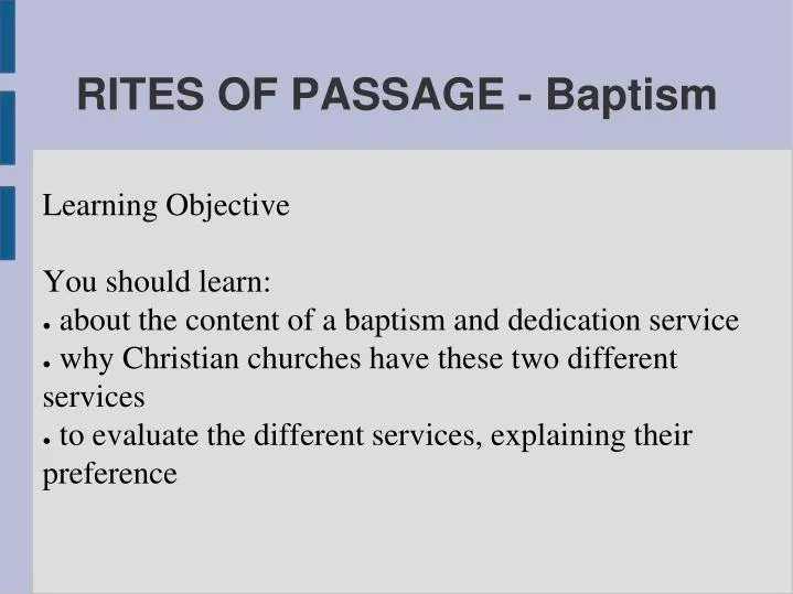 rites of passage baptism