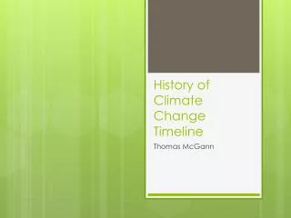 History of Climate Change Timeline