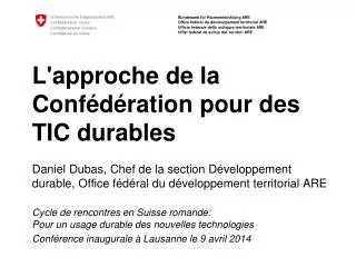 l approche de la conf d ration pour des tic durables