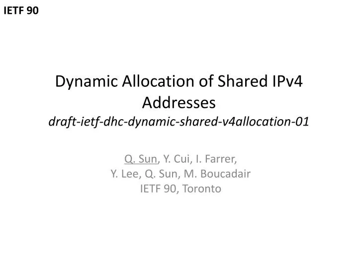 dynamic allocation of shared ipv4 addresses draft ietf dhc dynamic shared v4allocation 01