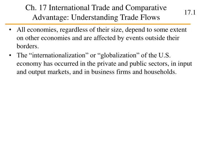 ch 17 international trade and comparative advantage understanding trade flows