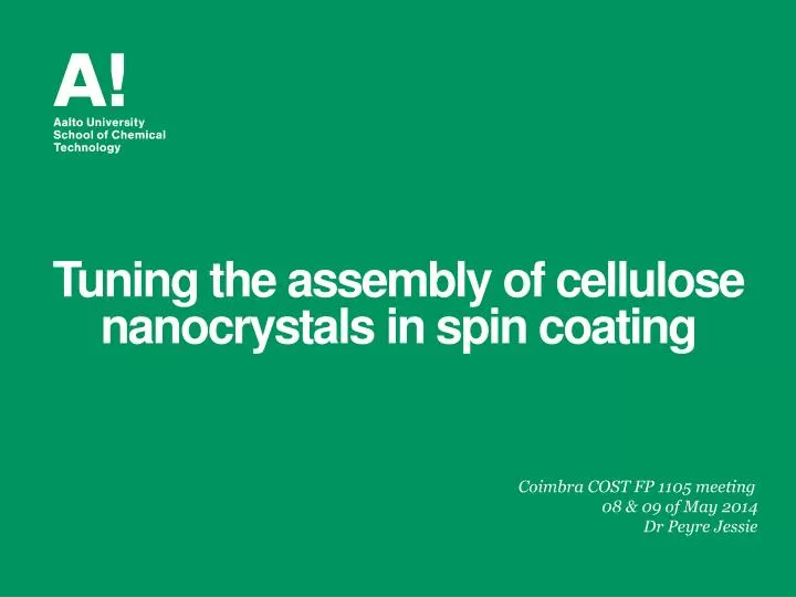 tuning the assembly of cellulose nanocrystals in spin coating