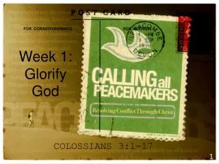 Week 1: Glorify God