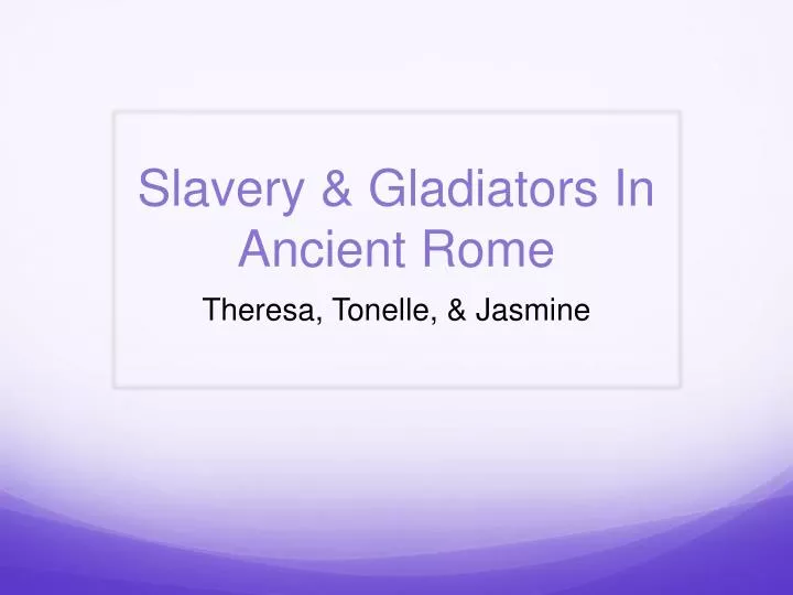 slavery gladiators in ancient rome