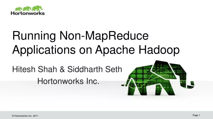 running non mapreduce applications on apache hadoop