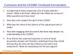 Curriculum and the CCSSM: Continued Conversation - slide 1